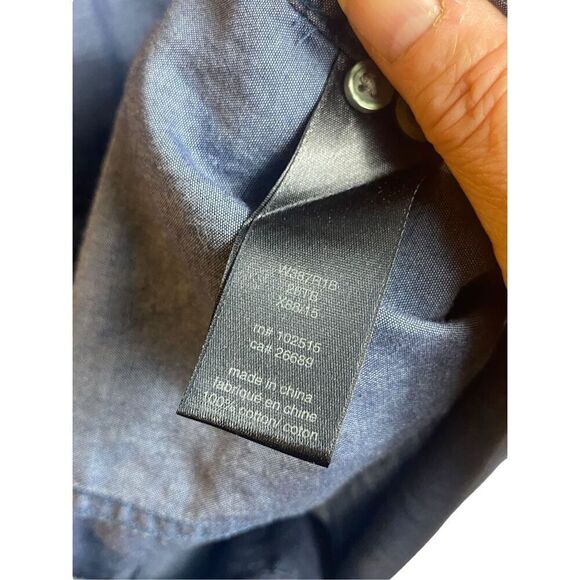 John Varvatos USA Mens Large Button Down Shirt Blue 100% Cotton Long Sleeve Casu - Picture 5 of 5